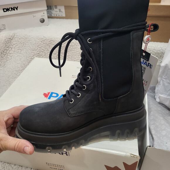 NEW PAJAR Casual Outdoor Winter Snow Waterproof Leather Ankle boot Black SZ 6.5 - Picture 3 of 10